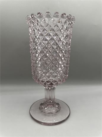 Vintage  Vintage English Diamond Pattern Stemmed Celery Vase