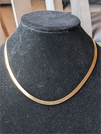 Herringbone Gold Tone Necklace