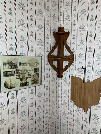 Photo Collage of Historic Brighton Township, Bamboo Ohio Plaque & Corner Shelf