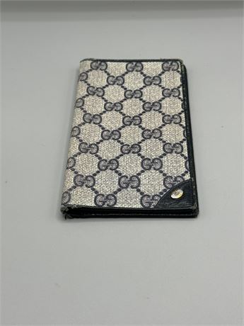 Vintage Gucci Blue Checkbook Wallet