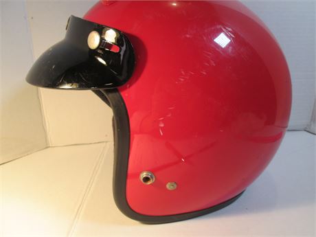 Vintage Red TPI Motor Sports Go Kart Racing Helmet w/ Snap Visor