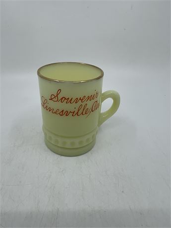 Antique Custard Mug Souvenir of Linesville, PA