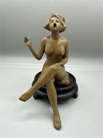 Art Nouveau Smoking Nude Incense Burner