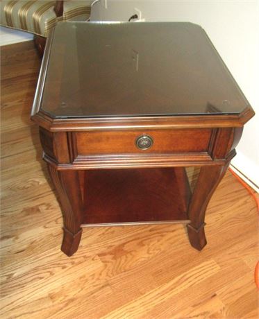 Hooker Furniture Side Table with Glass Top