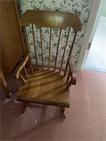 Vintage Maple Childs Rocking Chair