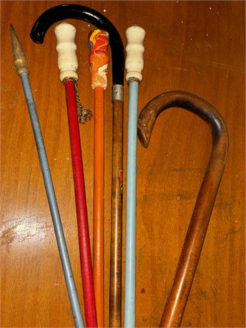 Lot Of Vintage Walking Sticks And Canes
