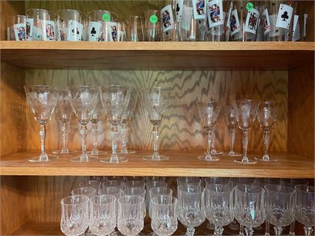 Collection of Etched Wine Glasses