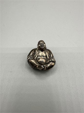 Vintage Sterling Happy Buddha Pendant Brooch