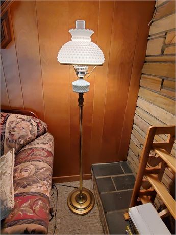 Vintage Floor Lamp w/ Milkglass Shade