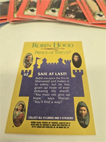 1991 Topps Robin Hood movie trading cards