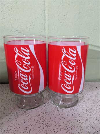 2 Retro Coca-Cola Glasses