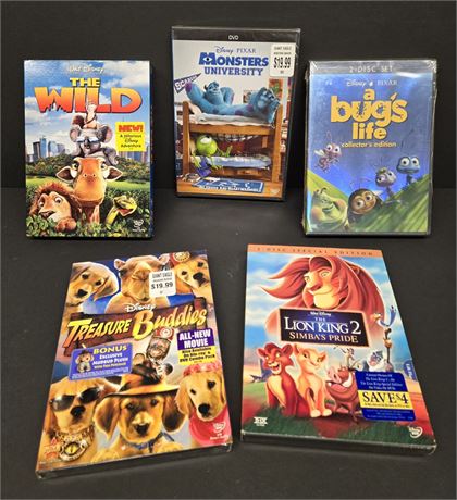 Five Unopened Disney DVDs