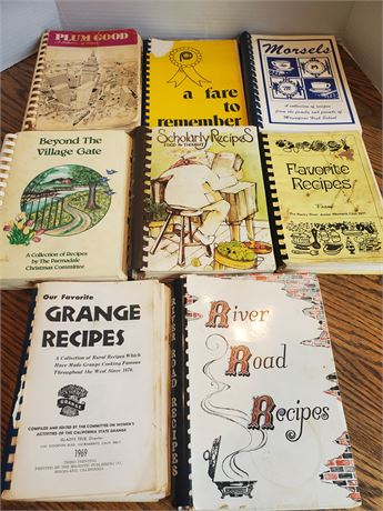 8 Vintage Spiral Bound Cookbooks