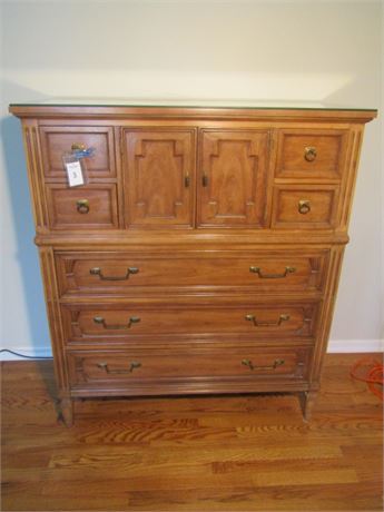 Thomasville Chest on Chest with Glass Top
