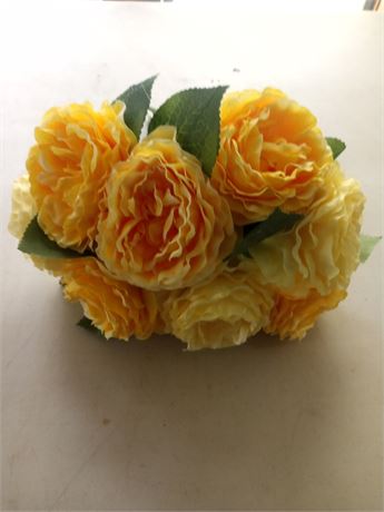Yellow Silk Peony Bouquet