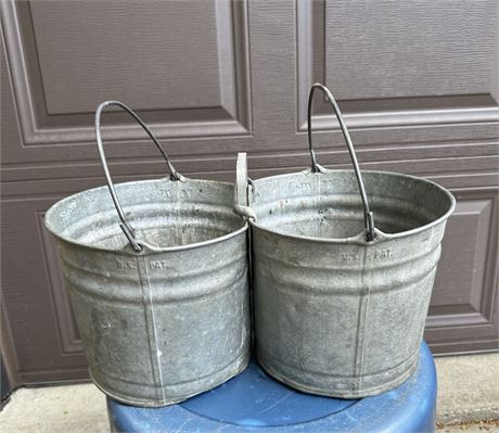 Vintage Double Galvanized Buckets