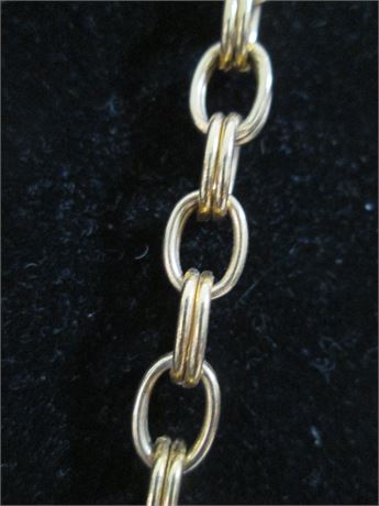 Vintage 48" Heavy Gold Faux Link Necklace ones piece71.71