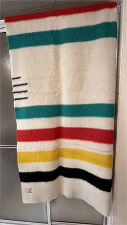 Vintage 3.5 Point Striped Hudson's Bay Point Wool Blanket