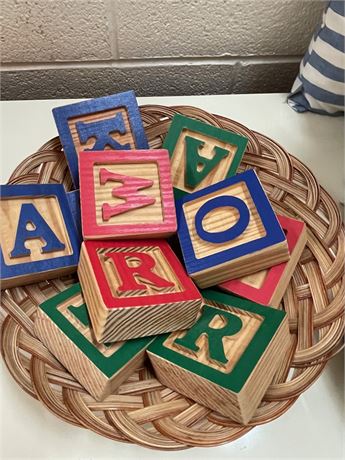 Vintage Wood Alphabet Blocks