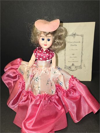 Vintage Story Book Collection Plastic Doll In Floral Dress By Nancy Ann