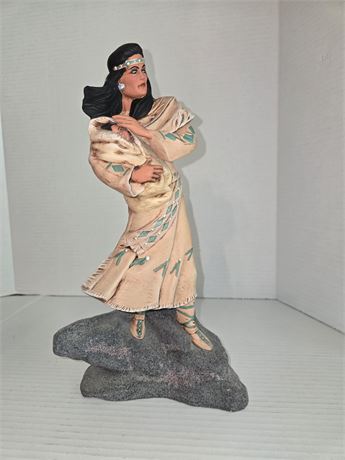 Ceramic Native American Woman Statue