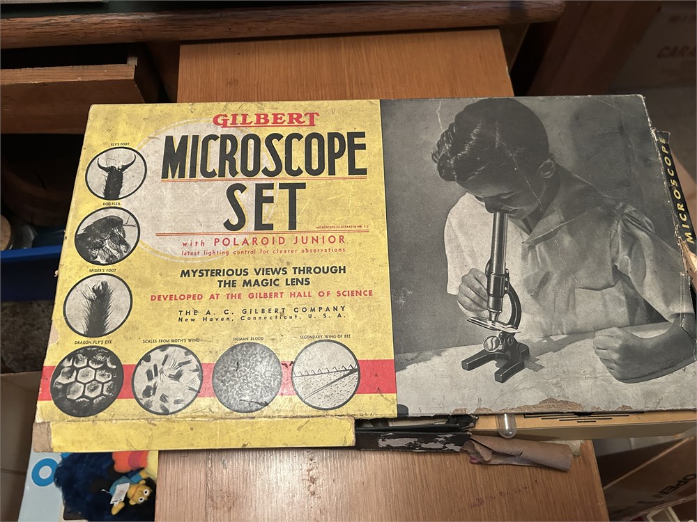 Great Finds Online Auctions - Gilbert Microscope Set with Polaroid ...