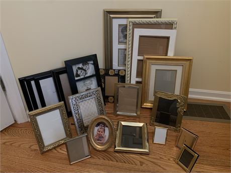 Gold-Tone and Black Picture Frames