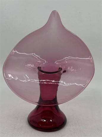 Vintage Jack in the Pulpit Cranberry Glass Vase