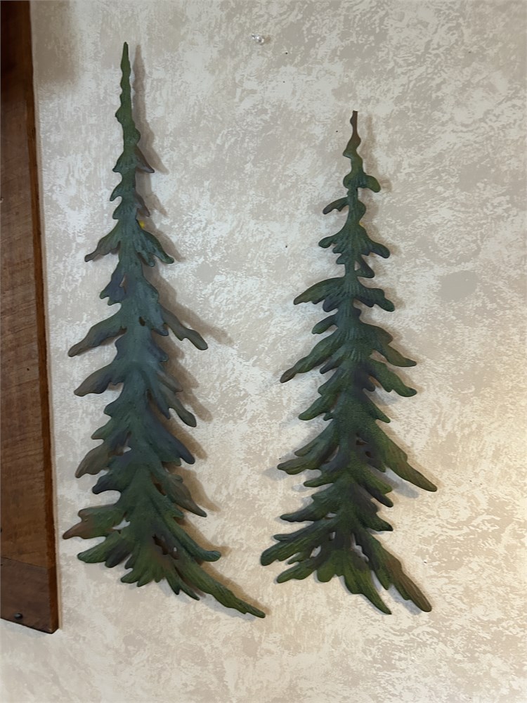Great Finds Online Auctions - Metal Pine Tree Wall Art - Rustic Pine ...