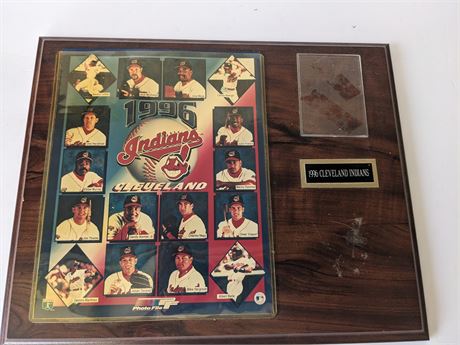 Cleveland Indians 1996 Players Card on Plaque