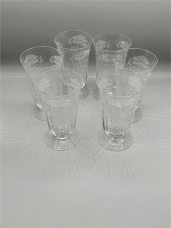 Vintage Crystal Footed Juice Glass Lot