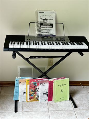 Casio LK- 175 Keyboard On Stand Plus Music Books