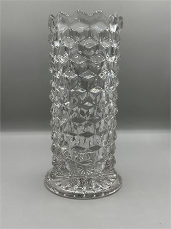 Vintage Crystal Fostoria Cylinder 8" Vase