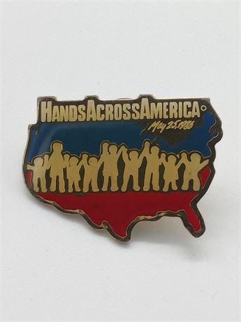 Vintage 1986 Hands across America Coat Pin