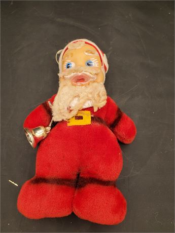 Vintage Stuffed Santa w/ Rubber Face