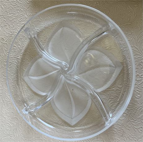 JD Durand Leaded Crystal Divided Serving Tray