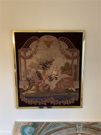 Vintage Victorian Style NeedlePoint in Frame