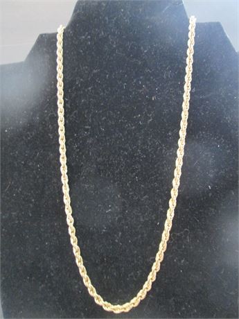 Vintage 18" Heavy Gold Faux Braided Twist  15.83Gram Designer Necklace