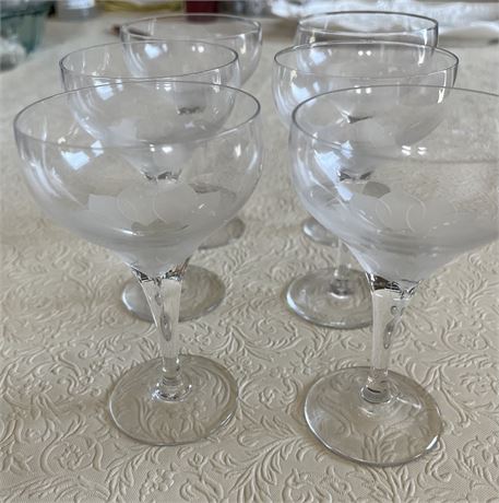 6 Rosenthal Lotus Blossom Wine Glasses
