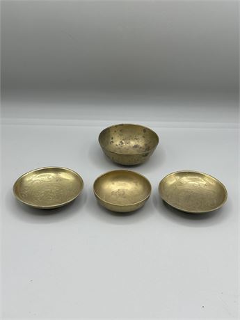 Vintage Small Decorative Brass Bowls