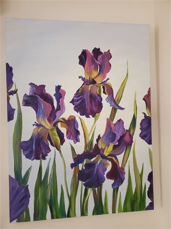 Iris Painting on Canvas