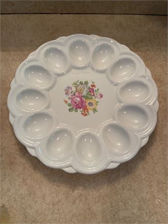 Vintage 1940s E&R American Artware Floral Egg Platter