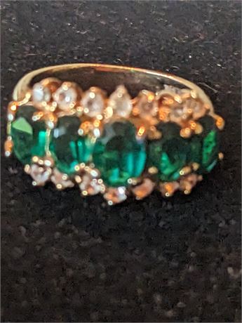 Gold plated Green Gem Ring