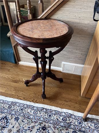 Antique 19th Century Victorian Marble Top Side Table
