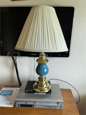 Teal and BrassTable Lamp