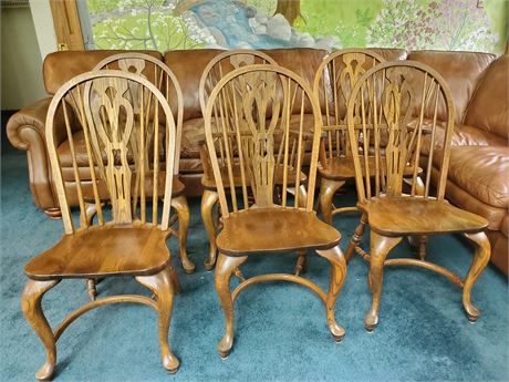 Set of 6 Richardson Brothers USA Oak Chairs