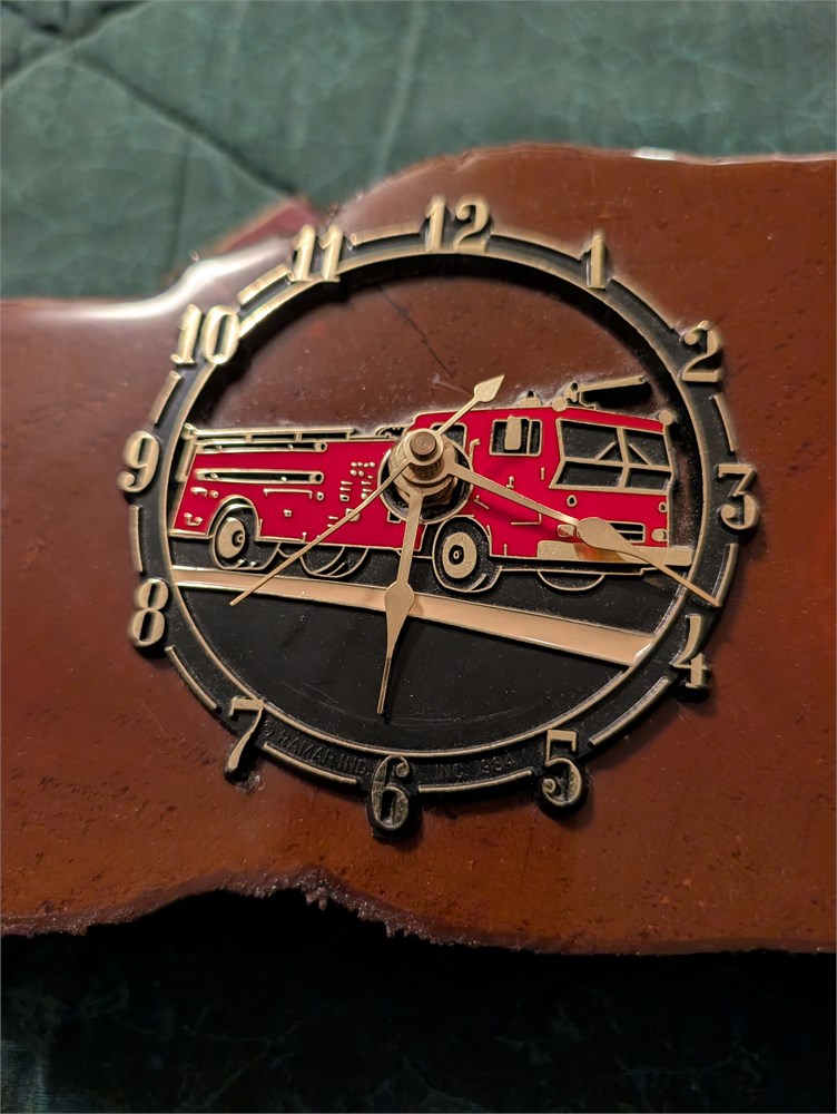Great Finds Online Auctions - Vintage Live Edge Slab Wood Fire Engine ...
