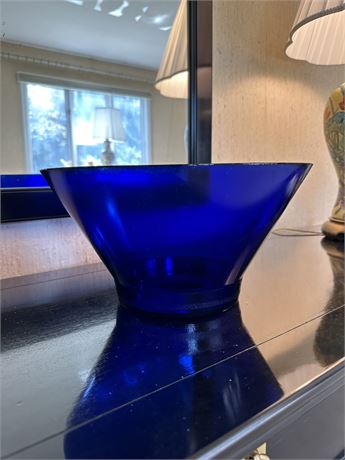 MCM  Cobalt Blue Glass Serving Bowl