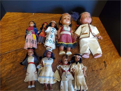 Collection of Native American Indian Dolls