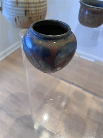 Demeter SIgned Raku Style Vase